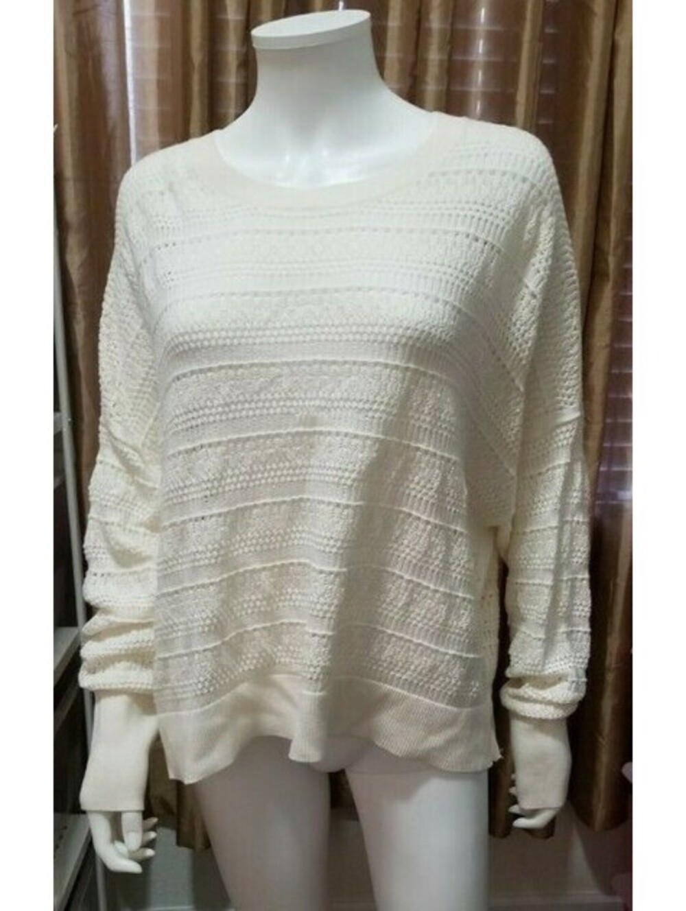 BANANA REPUBLIC KNIT IVORY PULLOVER OVERSIZED COMFY SWEATER SIZE: XL